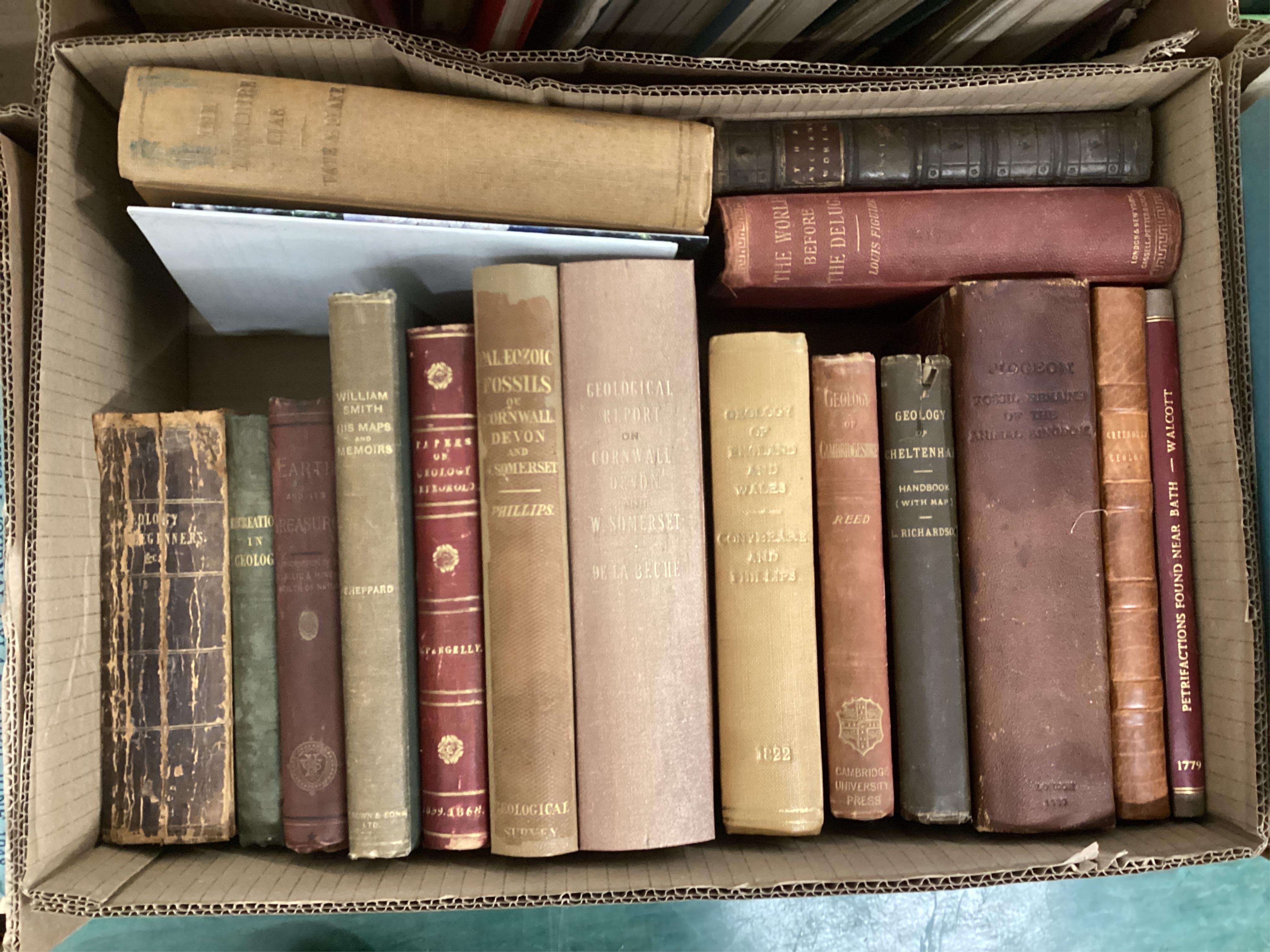 Clark, J.W and Hughes, T. M - The Life and Letters of Reverend Adam Sedgwick, 2 vols, 8vo, cloth gilt, Cambridge, 1890, together with approximately 60 other works, principally 19th and 20th century Geology, a quantity, s